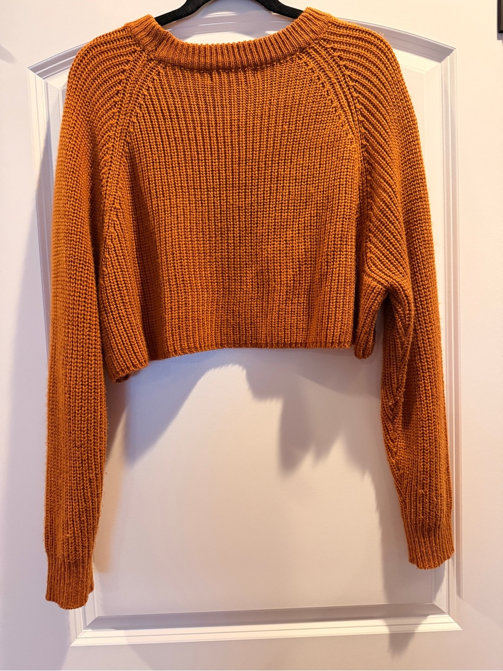 Cropped Ribbed Sweater in Rust - Picture 2 of 3